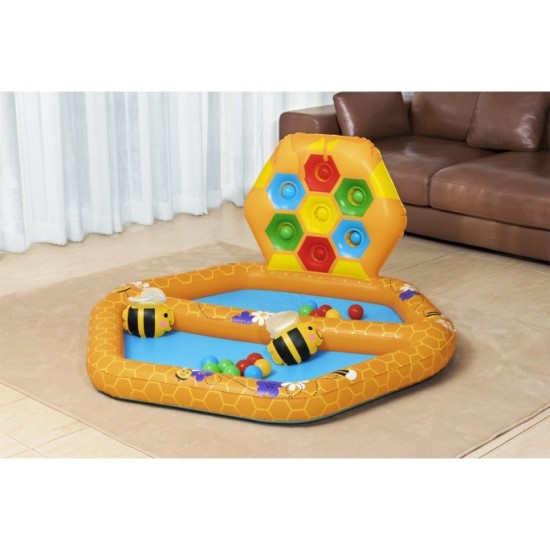 Bestway 52639 Detský Nafukovací bazén s Loptovou Hrou 127x119x61cm + 2 včielky + 20 loptičiek