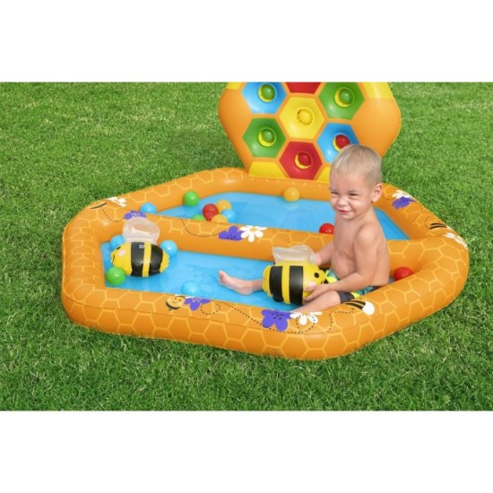 Bestway 52639 Detský Nafukovací bazén s Loptovou Hrou 127x119x61cm + 2 včielky + 20 loptičiek
