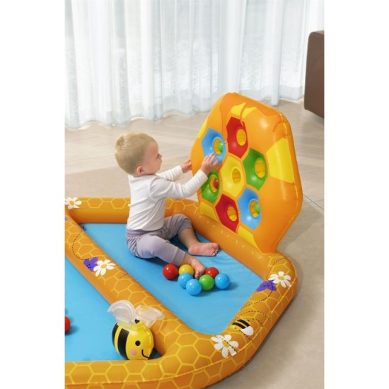 Bestway 52639 Detský Nafukovací bazén s Loptovou Hrou 127x119x61cm + 2 včielky + 20 loptičiek