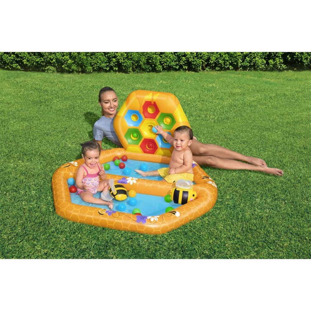 Bestway 52639 Detský Nafukovací bazén s Loptovou Hrou 127x119x61cm + 2 včielky + 20 loptičiek