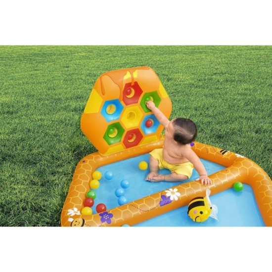 Bestway 52639 Detský Nafukovací bazén s Loptovou Hrou 127x119x61cm + 2 včielky + 20 loptičiek