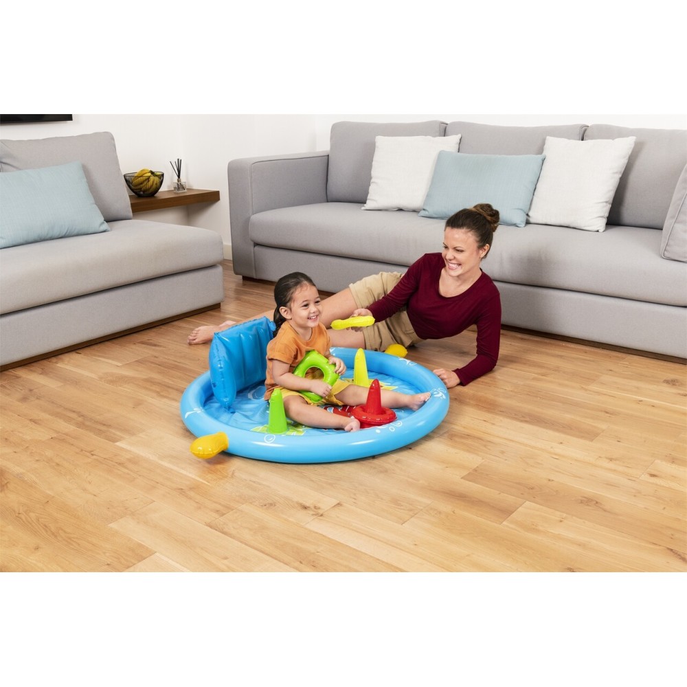 Bestway 52568 Detský Nafukovací bazén so strieškou s UV ochranou, operadlom a triedičom 1,15 m x 89 cm x 76 cm