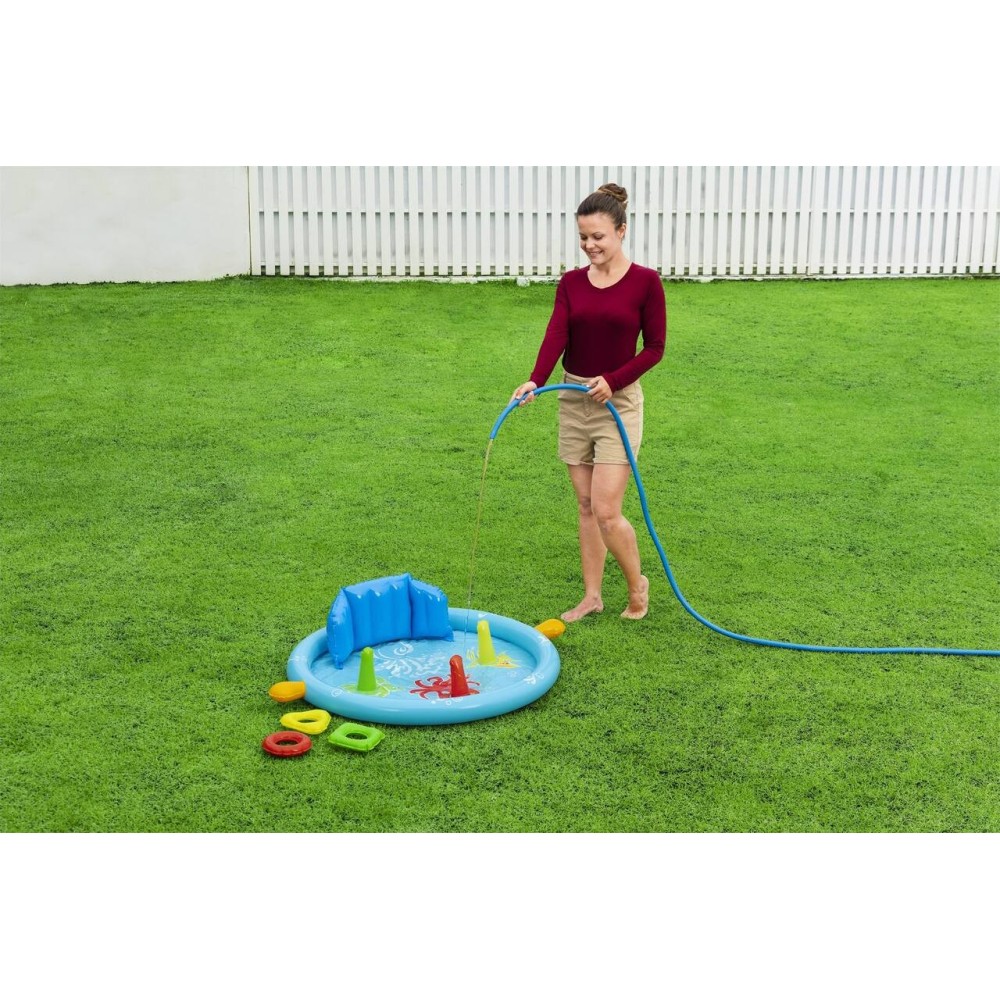 Bestway 52568 Detský Nafukovací bazén so strieškou s UV ochranou, operadlom a triedičom 1,15 m x 89 cm x 76 cm