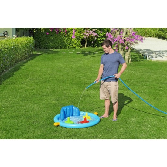 Bestway 52568 Detský Nafukovací bazén so strieškou s UV ochranou, operadlom a triedičom 1,15 m x 89 cm x 76 cm