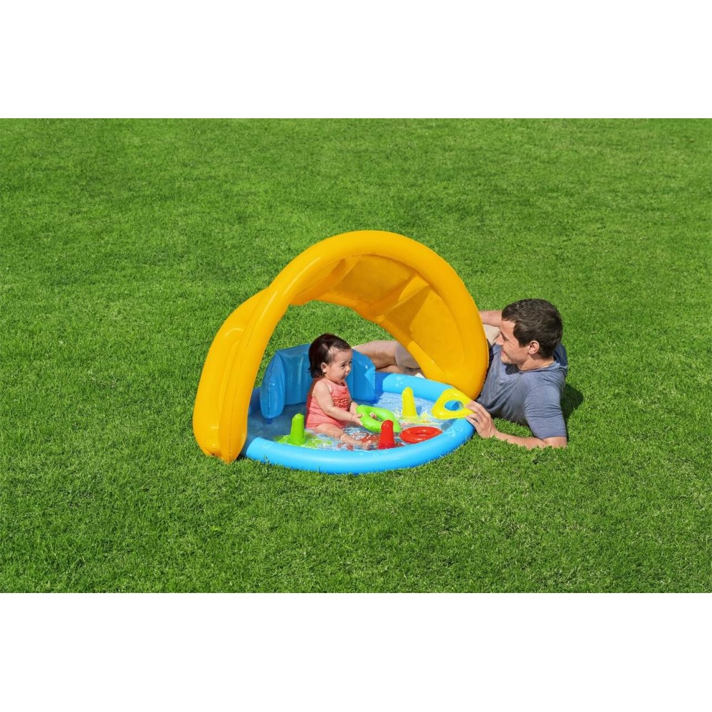 Bestway 52568 Detský Nafukovací bazén so strieškou s UV ochranou, operadlom a triedičom 1,15 m x 89 cm x 76 cm