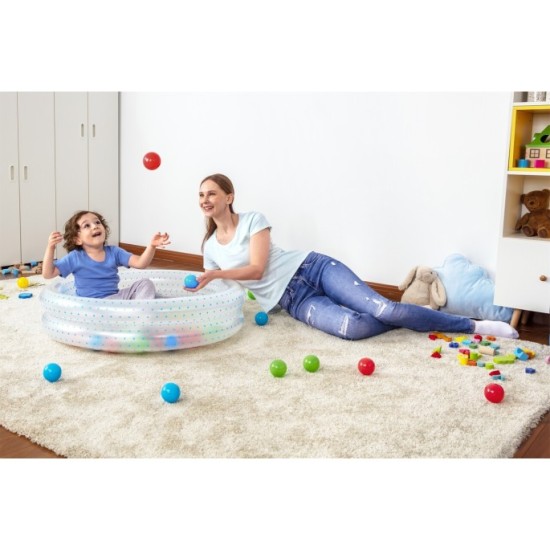 Bestway 51141 Detský Nafukovací Bazén priemer 91 cm + Loptičky 50ks, modrý