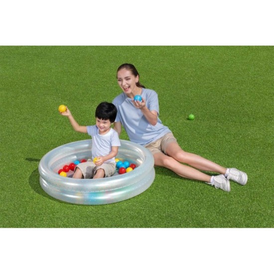 Bestway 51141 Detský Nafukovací Bazén priemer 91 cm + Loptičky 50ks, modrý