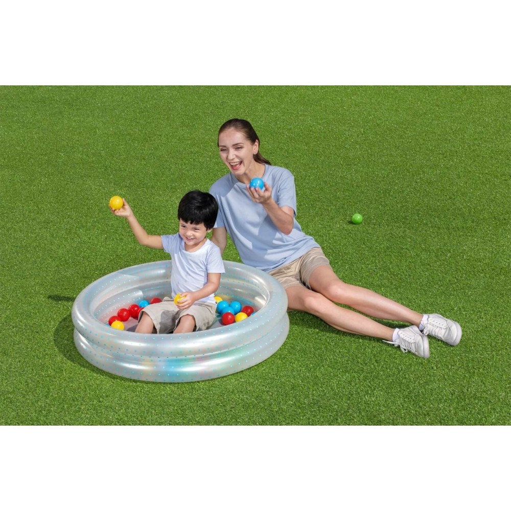 Bestway 51141 Detský Nafukovací Bazén priemer 91 cm + Loptičky 50ks, modrý