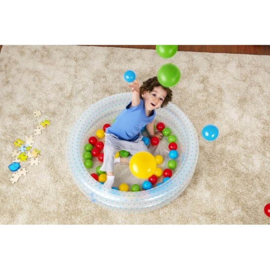 Bestway 51141 Detský Nafukovací Bazén priemer 91 cm + Loptičky 50ks, modrý