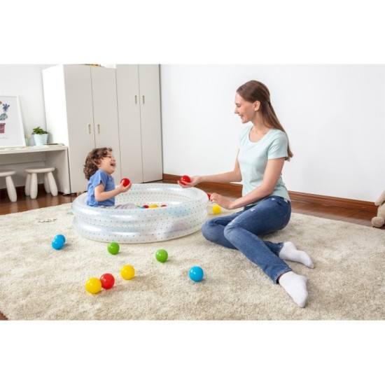 Bestway 51141 Detský Nafukovací Bazén priemer 91 cm + Loptičky 50ks, modrý
