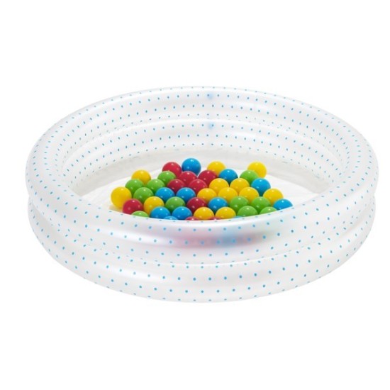 Bestway 51141 Detský Nafukovací Bazén priemer 91 cm + Loptičky 50ks, modrý