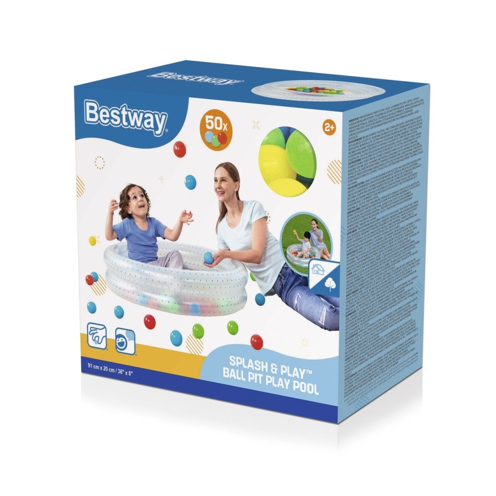 Bestway 51141 Detský Nafukovací Bazén priemer 91 cm + Loptičky 50ks, modrý