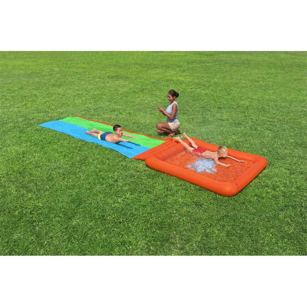Bestway 52633 Vodná Šmýkačka Dvojitá 531cm s bazénom
