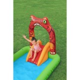 Bestway 53160 Detský nafukovací bazén so šmýkačkou a fontánou Svet Dinosaurov Jurský Park 241x140x137cm + 4 nafukovacie dinosaur