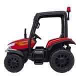 JOKO Elektrický traktor s vlečkou Blast 2x200W 24V, penové kolesá, kožené sedadlo, červený