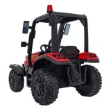 JOKO Elektrický traktor s vlečkou Blast 2x200W 24V, penové kolesá, kožené sedadlo, červený