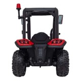 JOKO Elektrický traktor s vlečkou Blast 2x200W 24V, penové kolesá, kožené sedadlo, červený