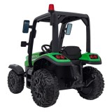 JOKO Elektrický traktor s vlečkou Blast 2x200W 24V, penové kolesá, kožené sedadlo, zelený