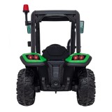 JOKO Elektrický traktor s vlečkou Blast 2x200W 24V, penové kolesá, kožené sedadlo, zelený