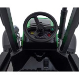 JOKO Elektrický traktor s vlečkou Blast 2x200W 24V, penové kolesá, kožené sedadlo, zelený