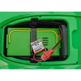 JOKO Elektrický traktor s vlečkou Blast 2x200W 24V, penové kolesá, kožené sedadlo, zelený