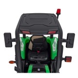 JOKO Elektrický traktor s vlečkou Blast 2x200W 24V, penové kolesá, kožené sedadlo, zelený