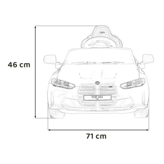 JOKO Elektrické autíčko BMW M4, penové kolesá, kožené sedadlo, žlté