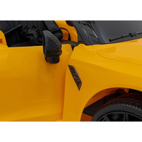 JOKO Elektrické autíčko BMW M4, penové kolesá, kožené sedadlo, žlté