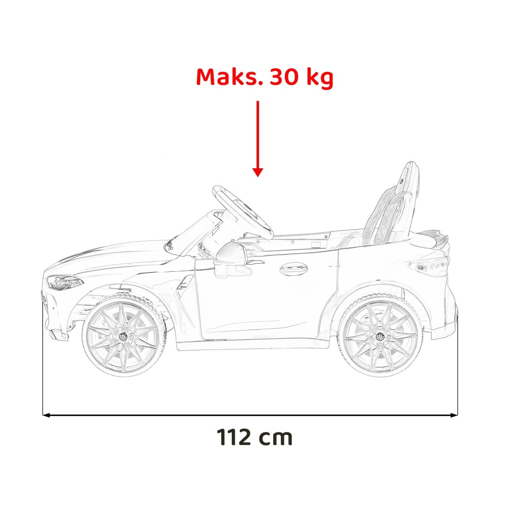 JOKO Elektrické autíčko BMW M4, penové kolesá, kožené sedadlo, biele