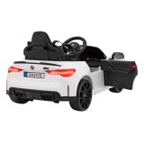 JOKO Elektrické autíčko BMW M4, penové kolesá, kožené sedadlo, biele
