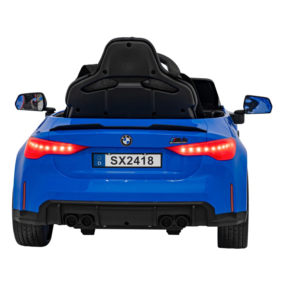 JOKO Elektrické autíčko BMW M4, penové kolesá, kožené sedadlo, modré