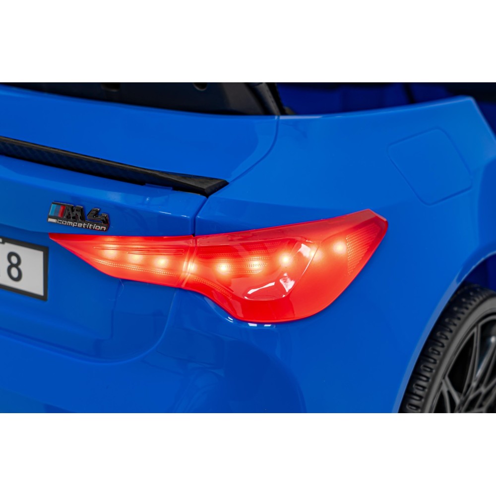 JOKO Elektrické autíčko BMW M4, penové kolesá, kožené sedadlo, modré