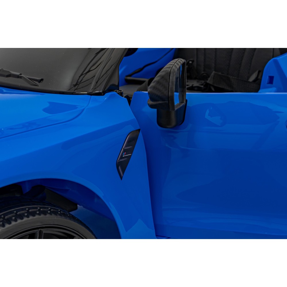 JOKO Elektrické autíčko BMW M4, penové kolesá, kožené sedadlo, modré