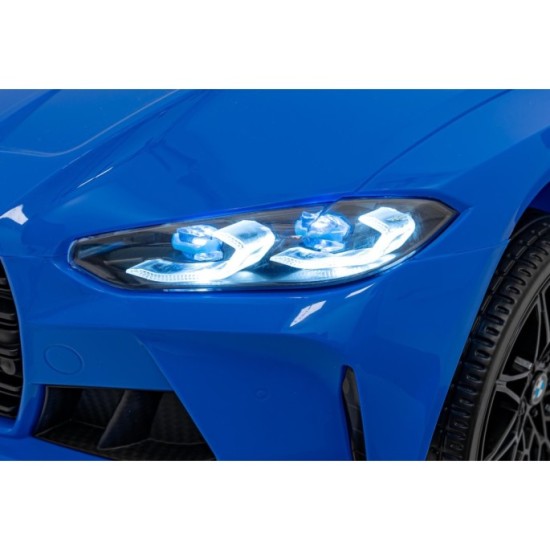 JOKO Elektrické autíčko BMW M4, penové kolesá, kožené sedadlo, modré