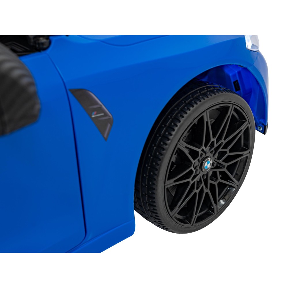 JOKO Elektrické autíčko BMW M4, penové kolesá, kožené sedadlo, modré