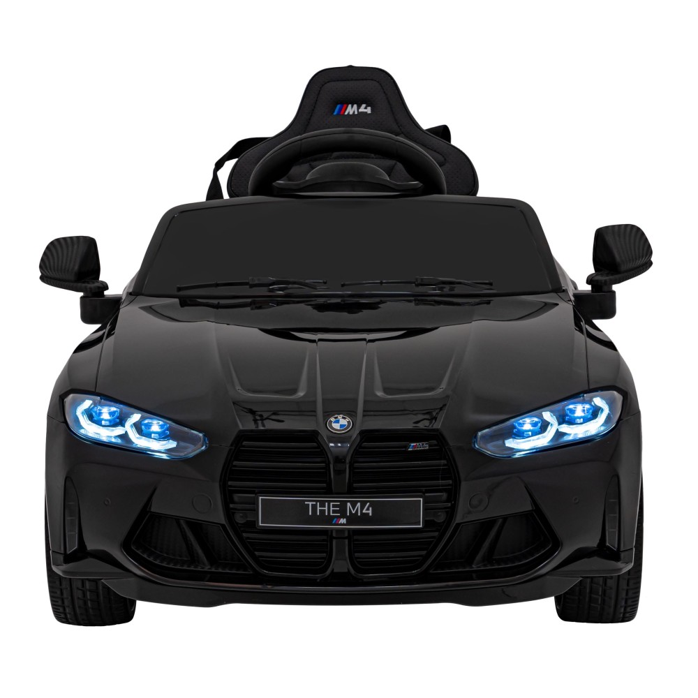 JOKO Elektrické autíčko BMW M4, penové kolesá, kožené sedadlo, čierne