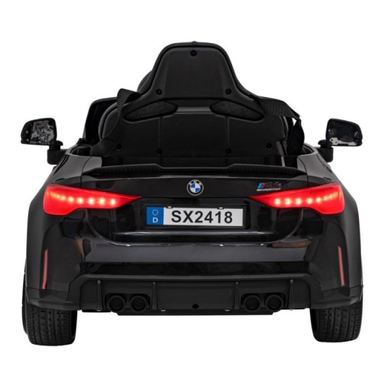 JOKO Elektrické autíčko BMW M4, penové kolesá, kožené sedadlo, čierne