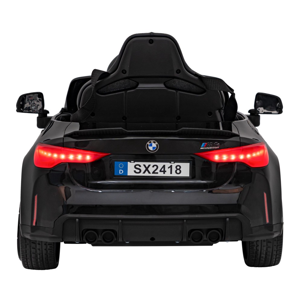 JOKO Elektrické autíčko BMW M4, penové kolesá, kožené sedadlo, čierne