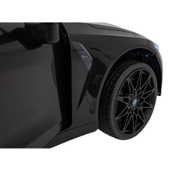 JOKO Elektrické autíčko BMW M4, penové kolesá, kožené sedadlo, čierne