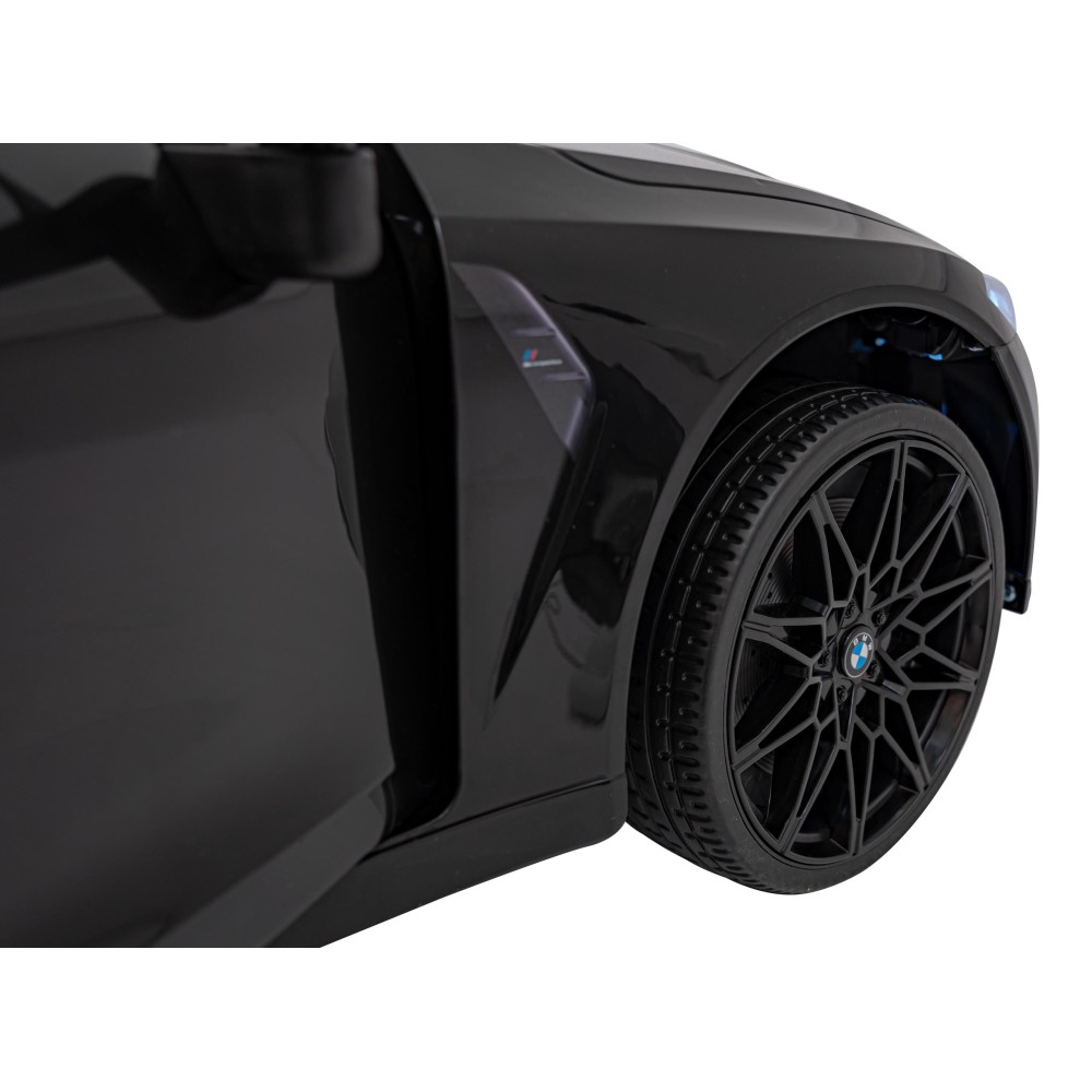 JOKO Elektrické autíčko BMW M4, penové kolesá, kožené sedadlo, čierne