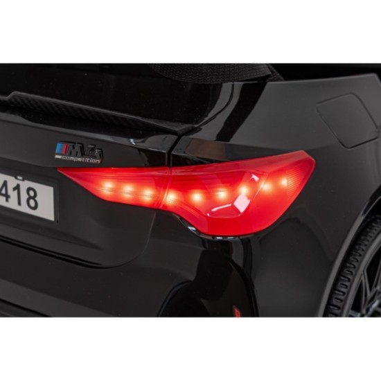 JOKO Elektrické autíčko BMW M4, penové kolesá, kožené sedadlo, čierne