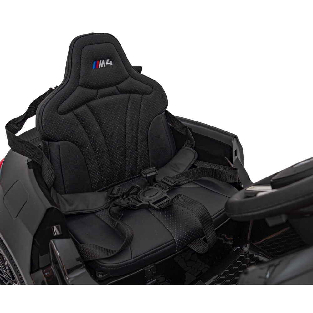 JOKO Elektrické autíčko BMW M4, penové kolesá, kožené sedadlo, čierne
