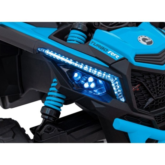 JOKO Elektrické autíčko BUGGY ATV CAN-AM Maverick, 4x200W 24V, Penové kolesá, kožené sedadlo, FM rádio, modré