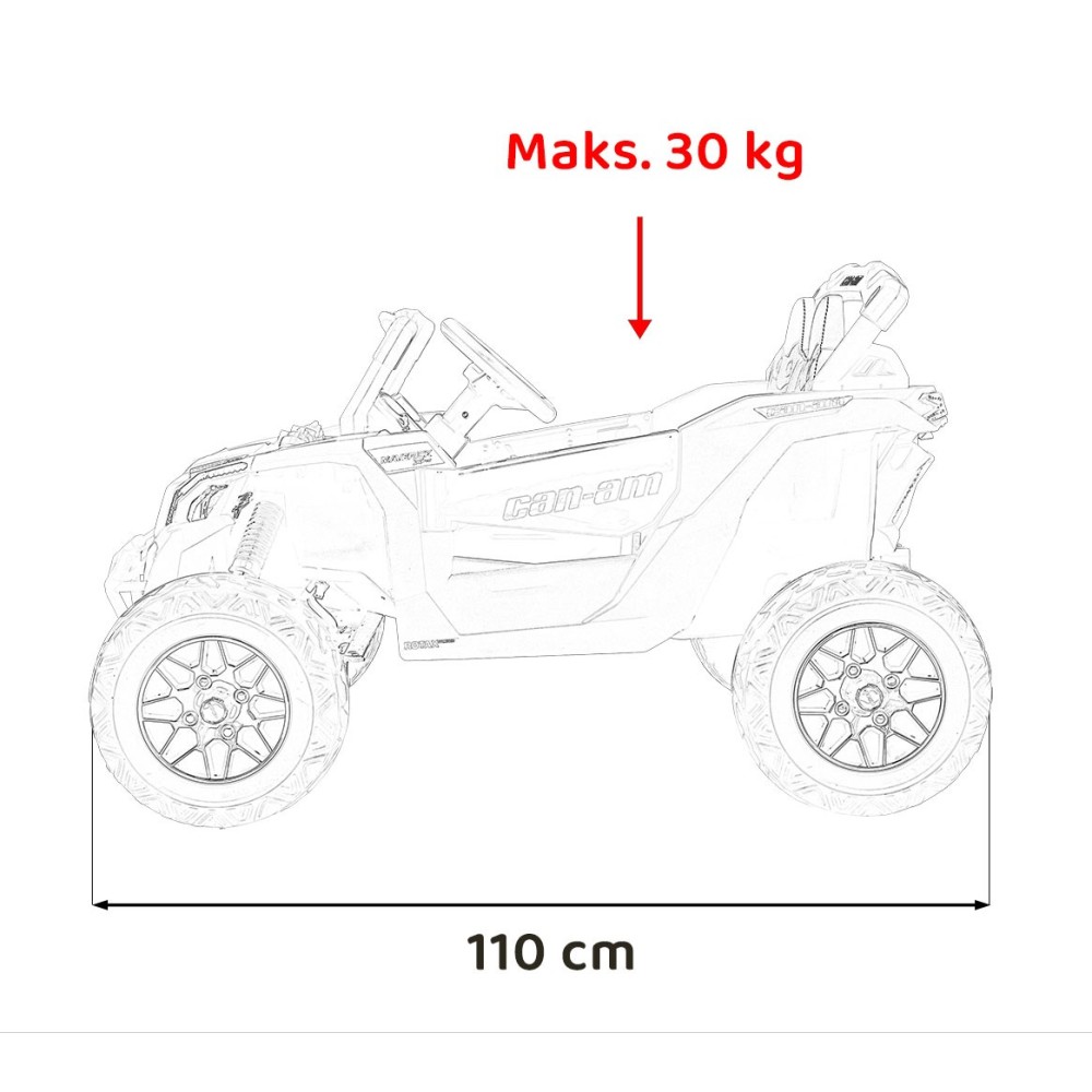 JOKO Elektrické autíčko BUGGY ATV CAN-AM Maverick, 4x200W 24V, Penové kolesá, kožené sedadlo, FM rádio, modré