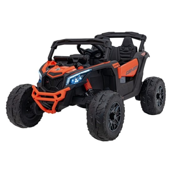 JOKO Elektrické autíčko BUGGY ATV CAN-AM Maverick, 4x200W 24V, Penové kolesá, kožené sedadlo, FM rádio, oranžové