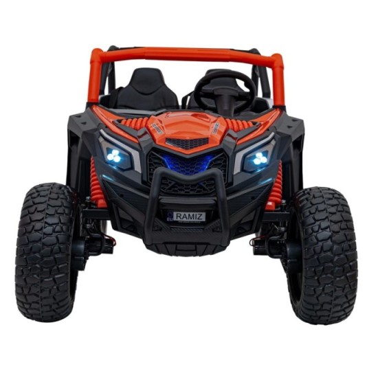 JOKO Elektrické autíčko BUGGY UTV X3 Off-Road 24V 4x200W, Dvojmiestne kožené sedadlo, nosnosť 90kg, penové kolesá, oranžové