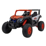 JOKO Elektrické autíčko BUGGY UTV X3 Off-Road 24V 4x200W, Dvojmiestne kožené sedadlo, nosnosť 90kg, penové kolesá, oranžové