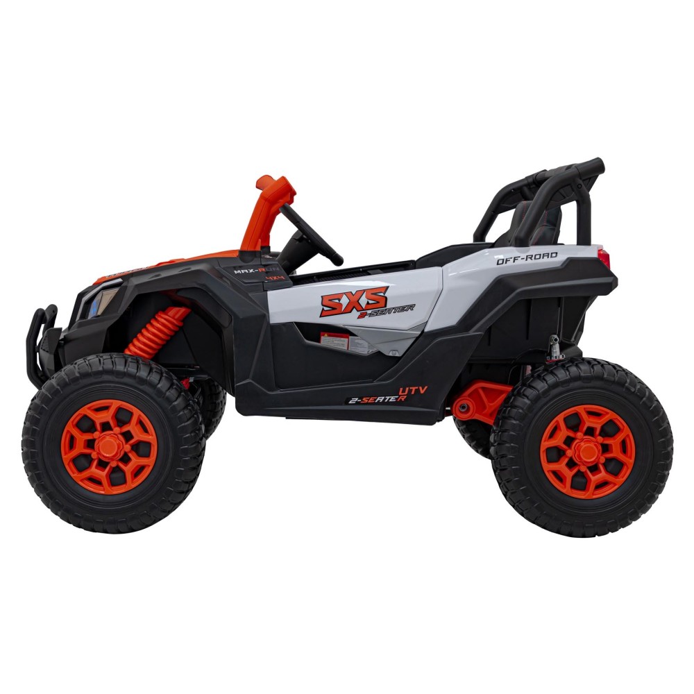 JOKO Elektrické autíčko BUGGY UTV X3 Off-Road 24V 4x200W, Dvojmiestne kožené sedadlo, nosnosť 90kg, penové kolesá, oranžové