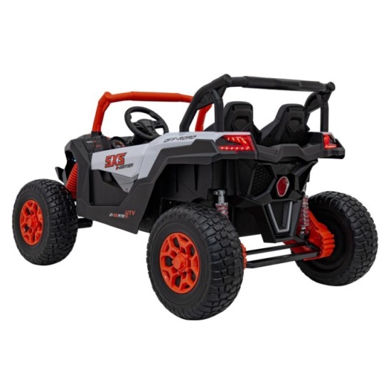 JOKO Elektrické autíčko BUGGY UTV X3 Off-Road 24V 4x200W, Dvojmiestne kožené sedadlo, nosnosť 90kg, penové kolesá, oranžové
