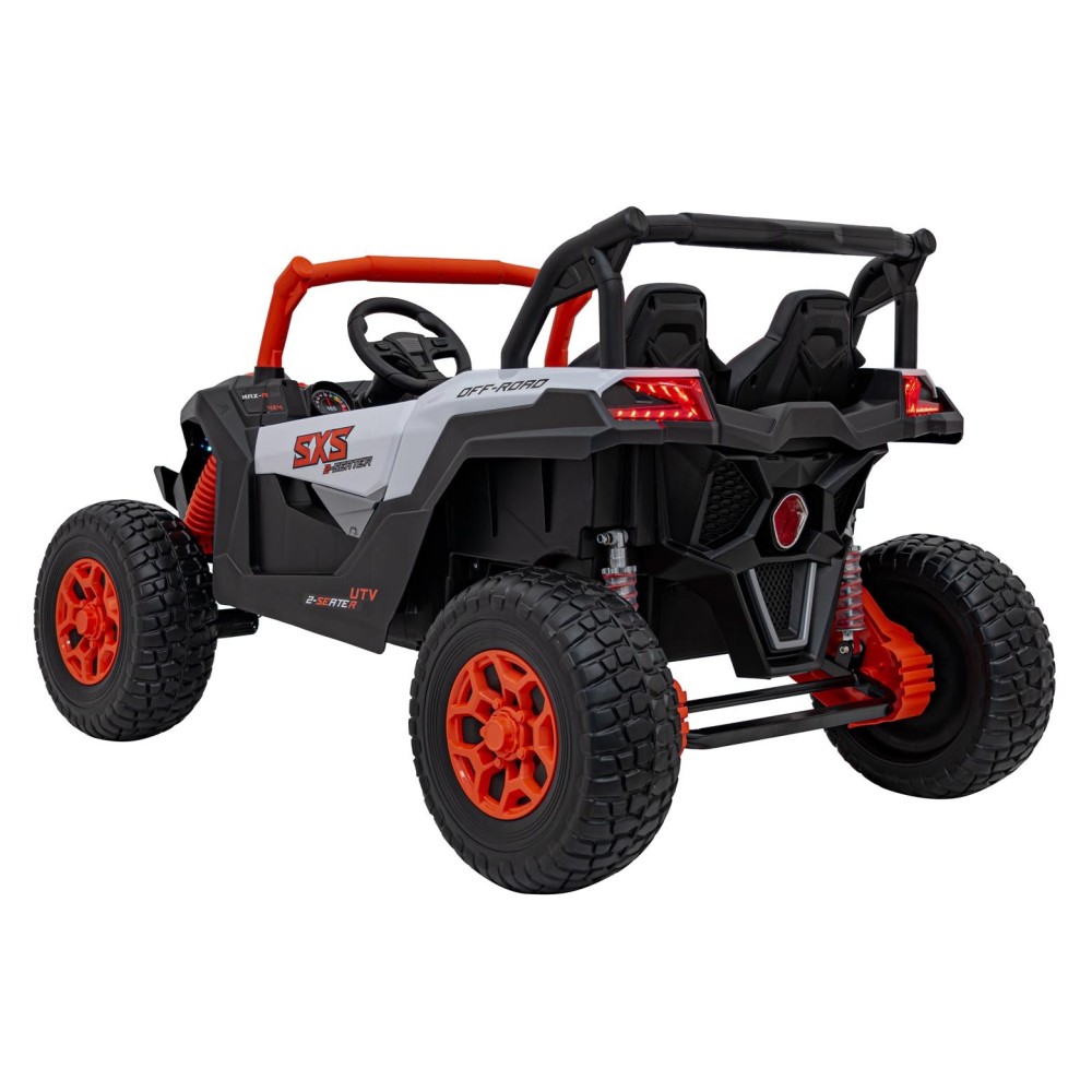 JOKO Elektrické autíčko BUGGY UTV X3 Off-Road 24V 4x200W, Dvojmiestne kožené sedadlo, nosnosť 90kg, penové kolesá, oranžové